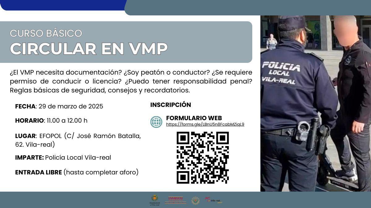 Imagen publicitaria del curso, con el código QR desde el que se accede a la web para inscribirse en el mismo.