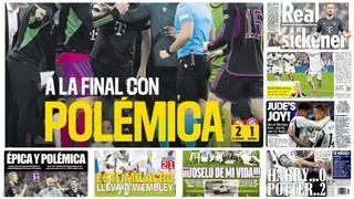 La polémica remontada del Madrid, en las portadas deportivas de hoy