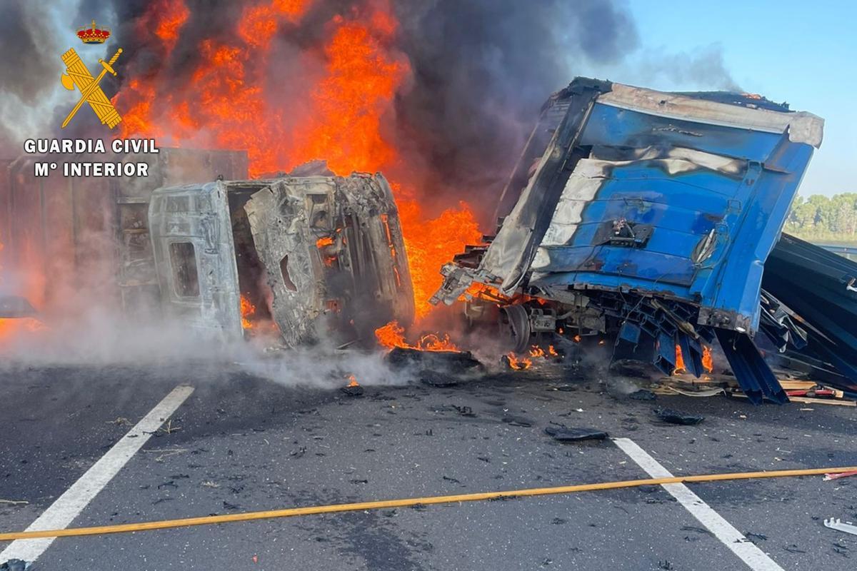 El incendio provocado por el accidente