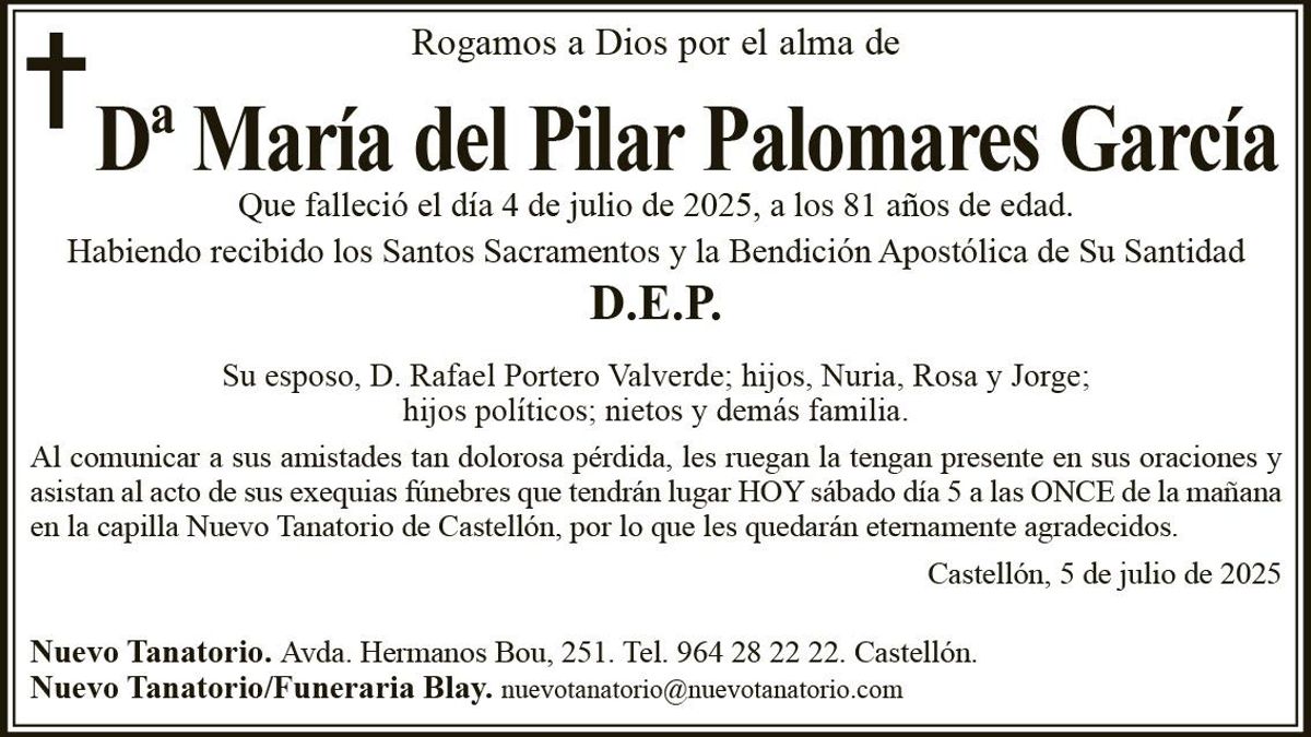 Dª María del Pilar Palomares García
