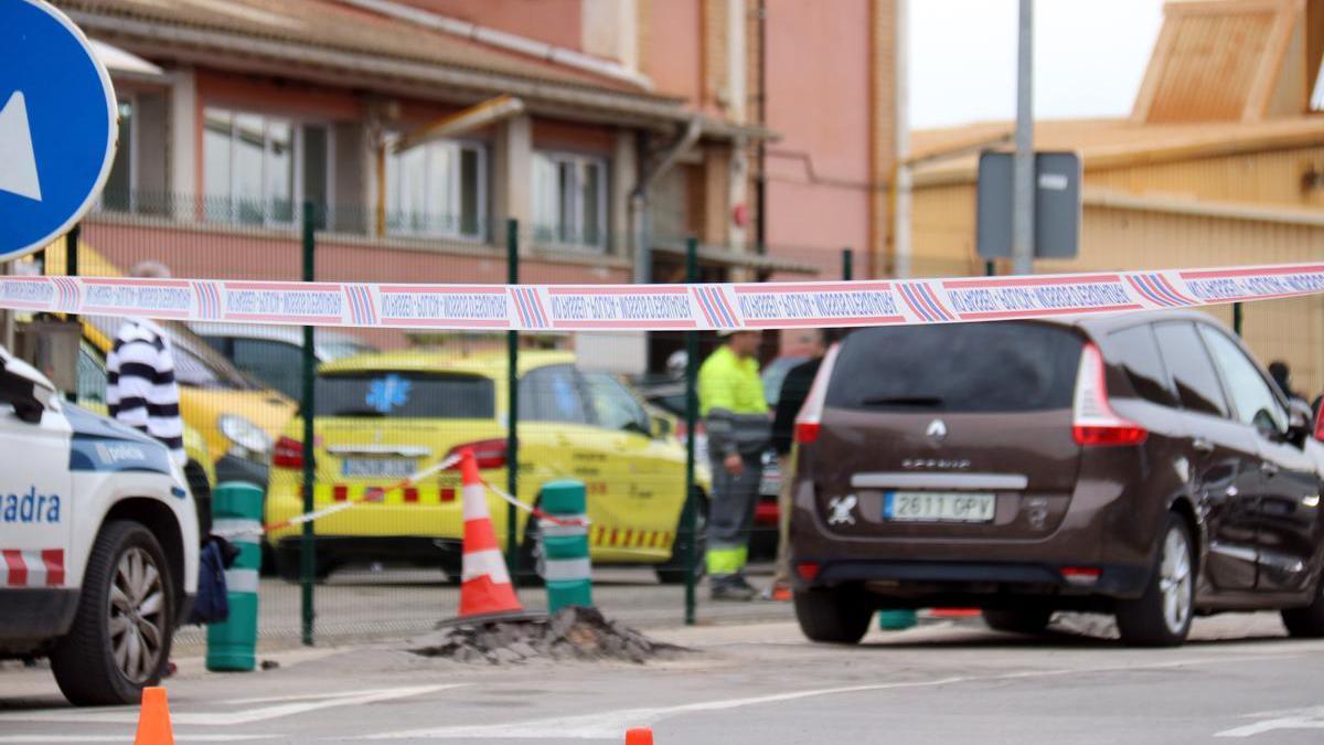 Zona acordonada en la mina de Súria donde se ha producido el accidente