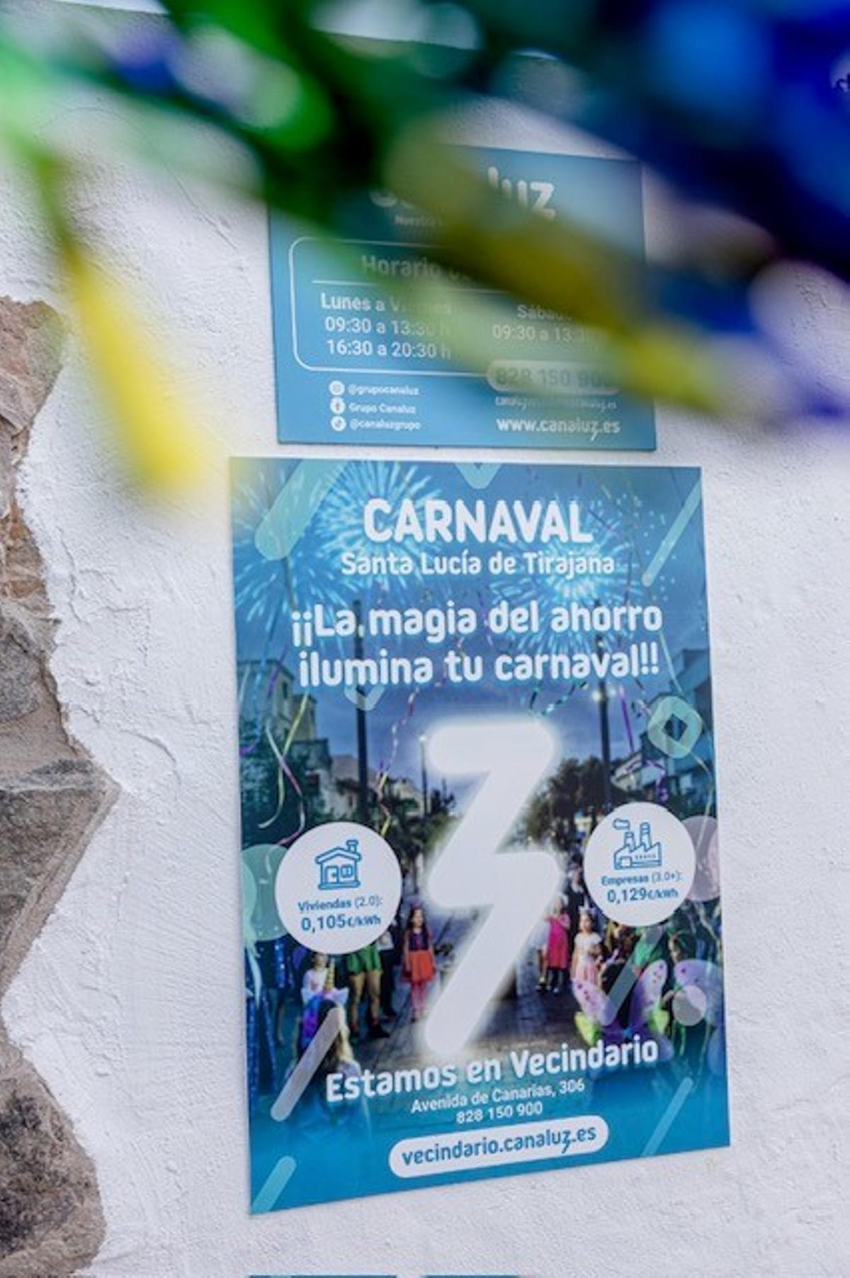 “¡La magia del ahorro ilumina tu carnaval!” es el lema de la campaña con la que Canaluz recuerda sus precios competitivos: 0,105 €/kWh para viviendas y 0,129 €/kWh para empresas.