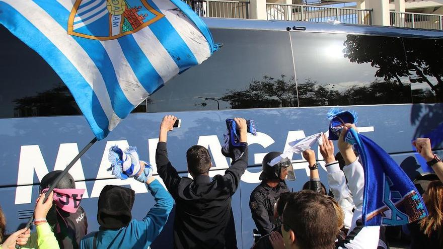 Imagen del recibimiento al equipo en el anterior partido en casa