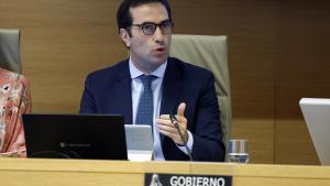 El ministro de Economía, Carlos Cuerpo, en la Comisión Mixta Congreso-Senado para la Unión Europea.