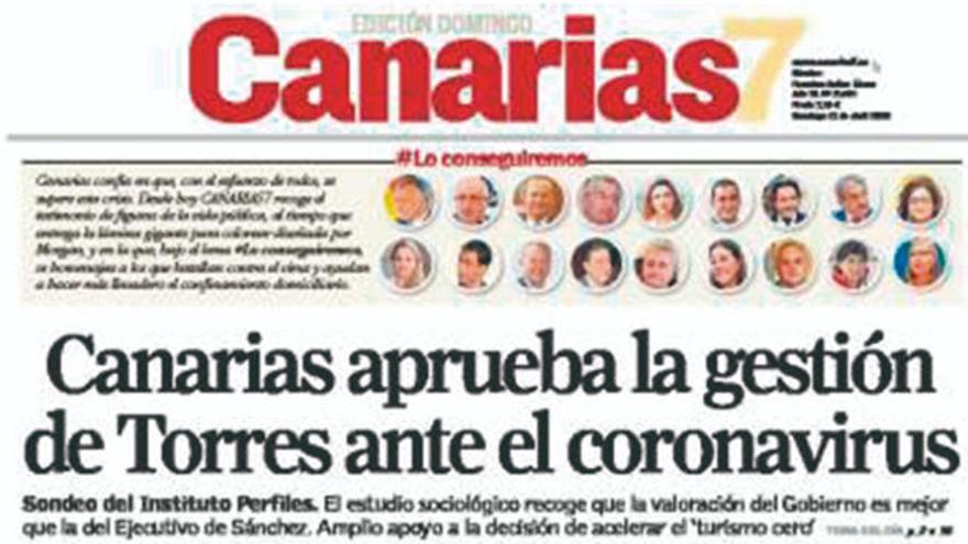 Portada del Canarias7.