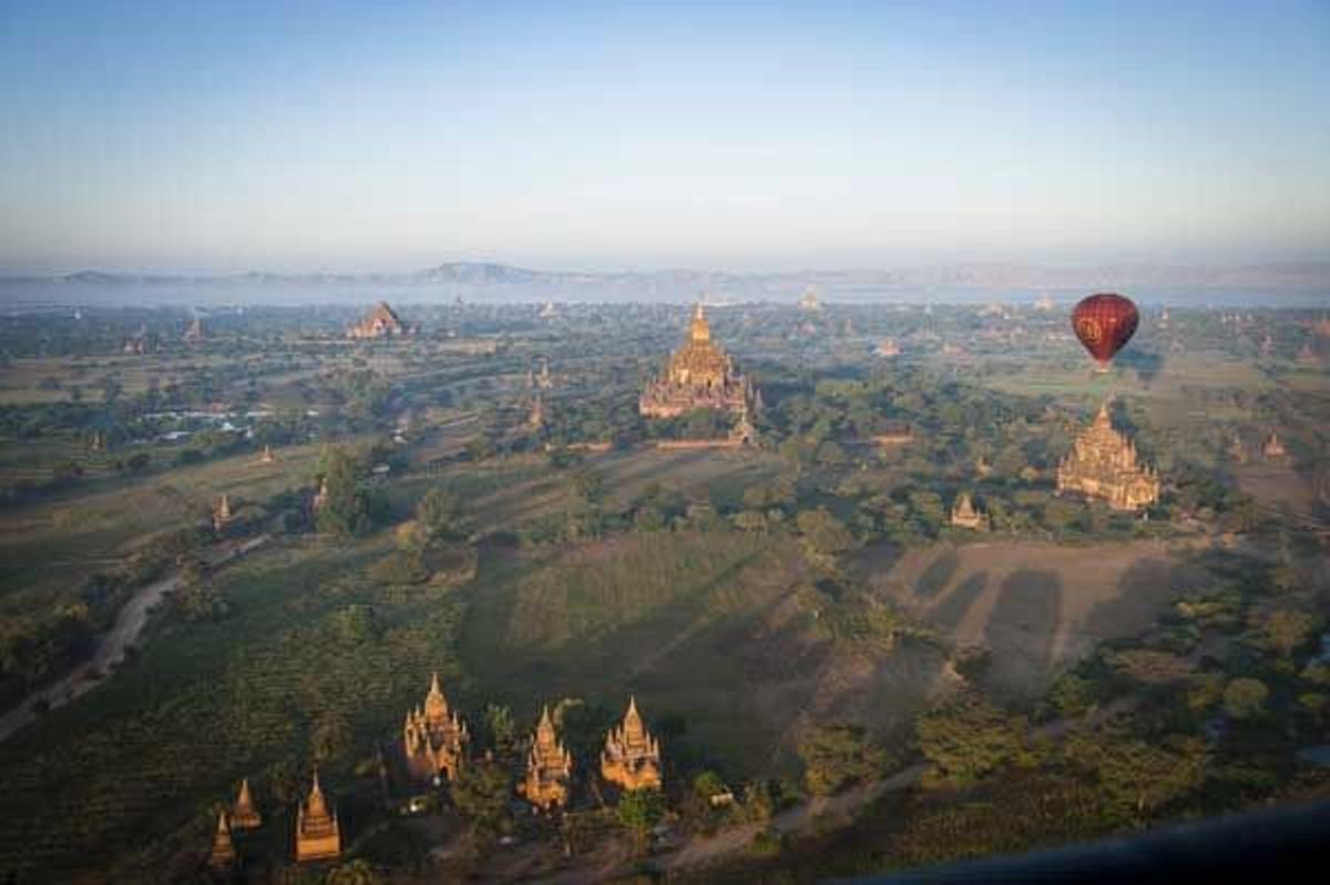 Los Templos de Bagan a vista de pájaro.