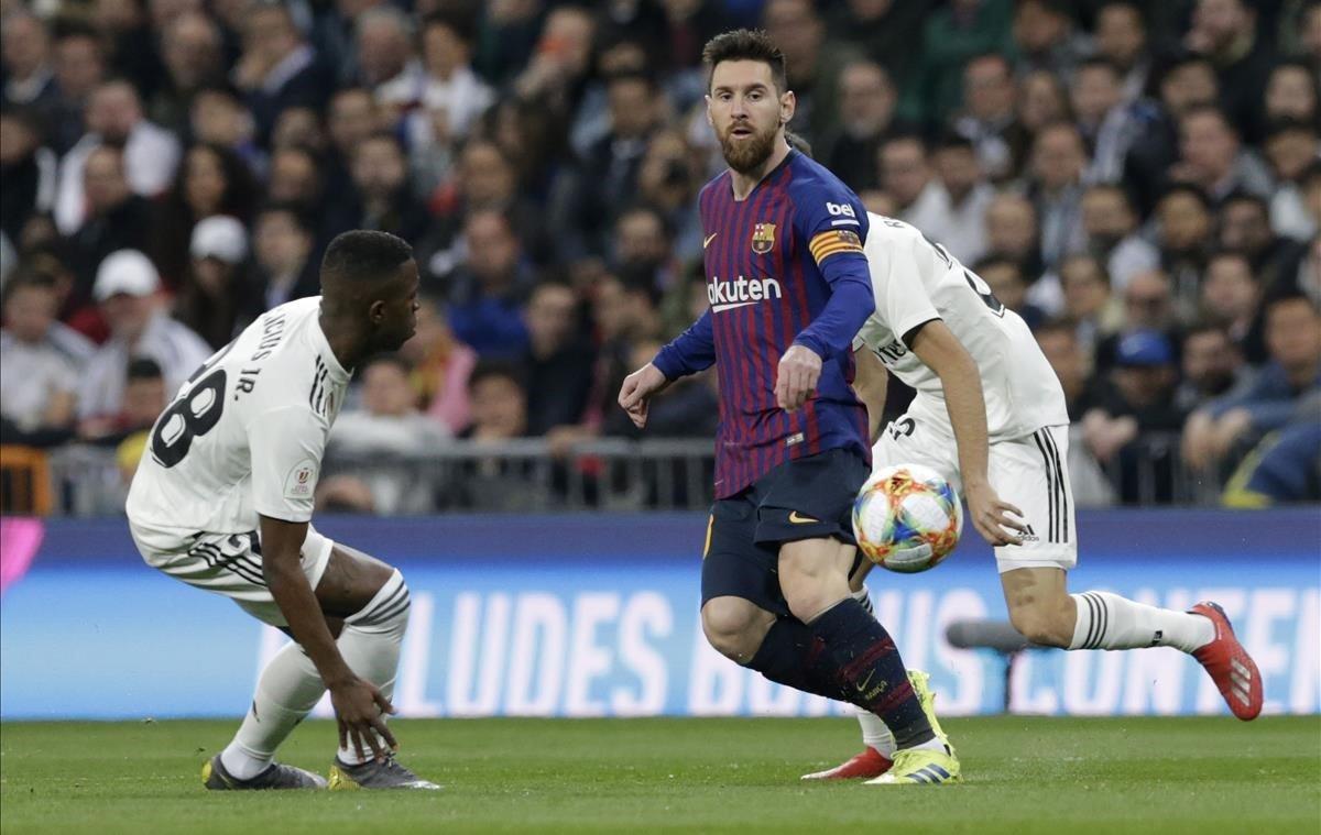 Lionel Messi durante el encuentro de semifinales de la Copa del Rey.