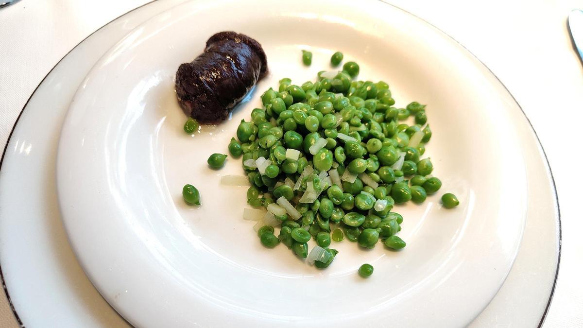 Los guisantes del restaurante Hispania.