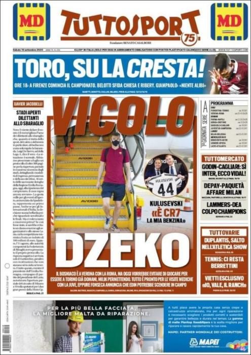 Portada TUTTOSPORT sábado 19/09/2020