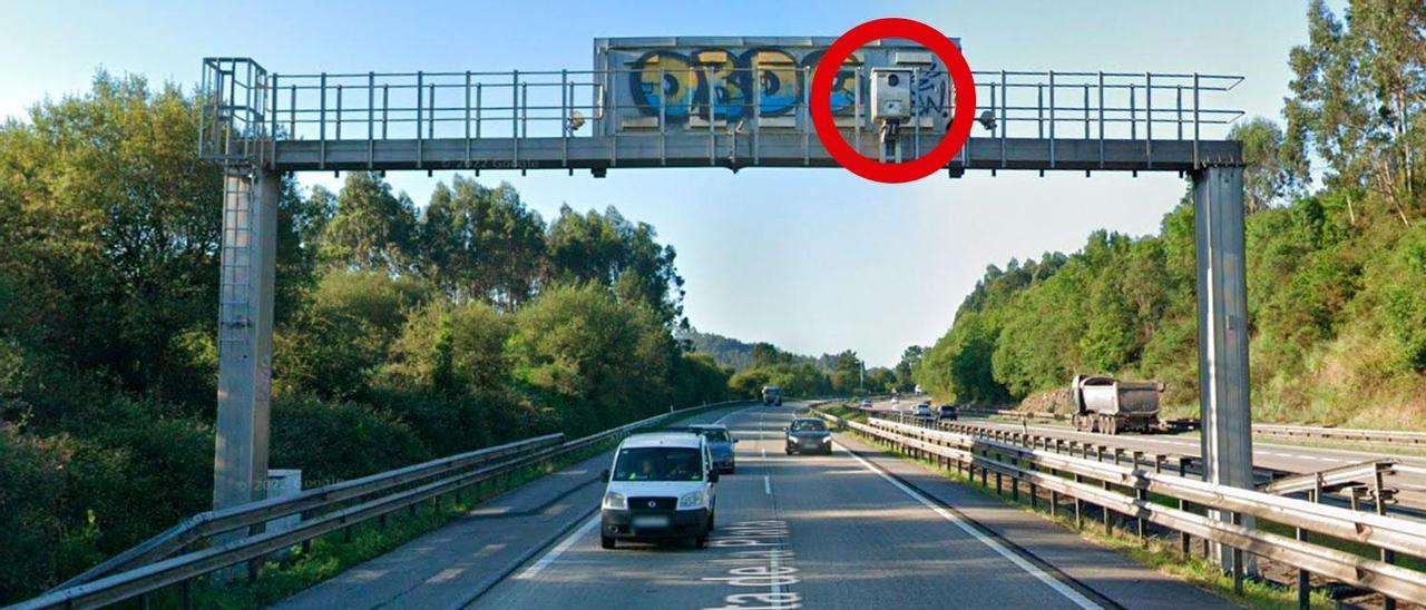 Captura de Google Maps en la que se ve el lugar donde está instalado el polémico radar de la &quot;Y&quot; en Serín.