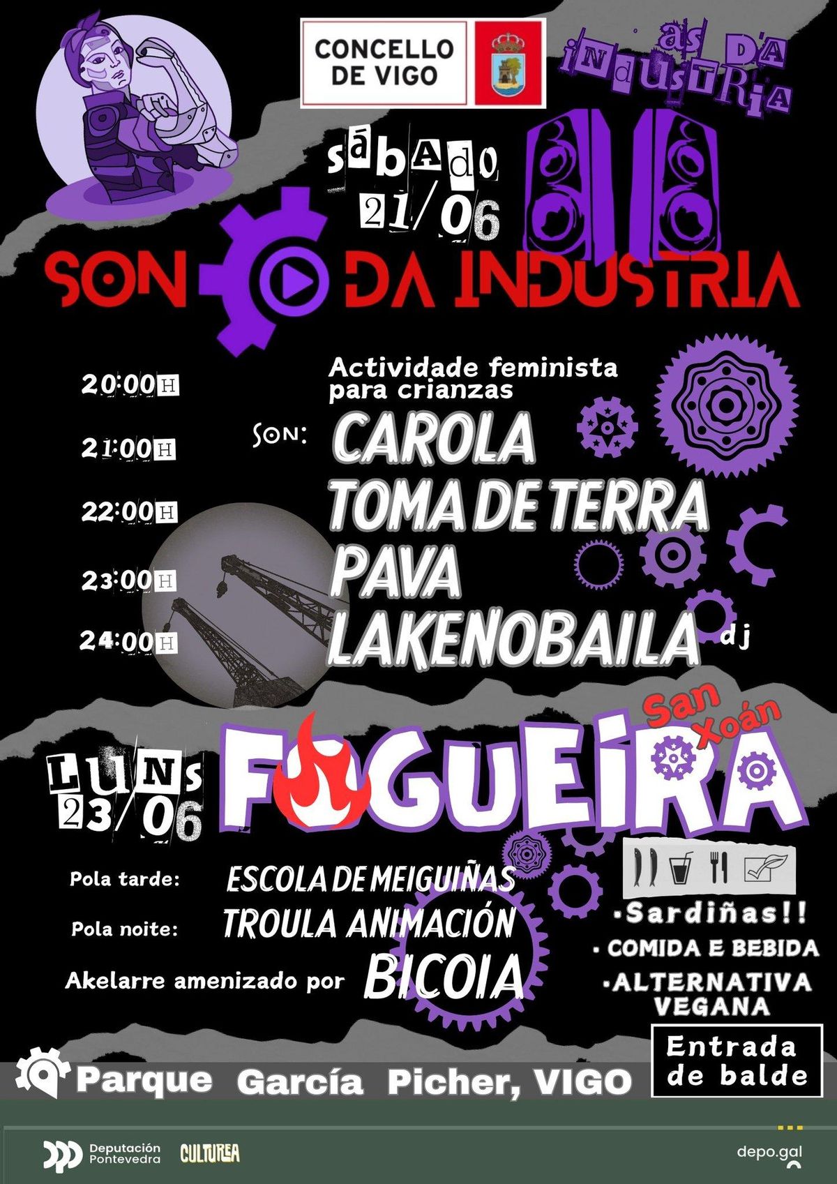 Cartel de la fiesta de San Xoán de As da Industria.