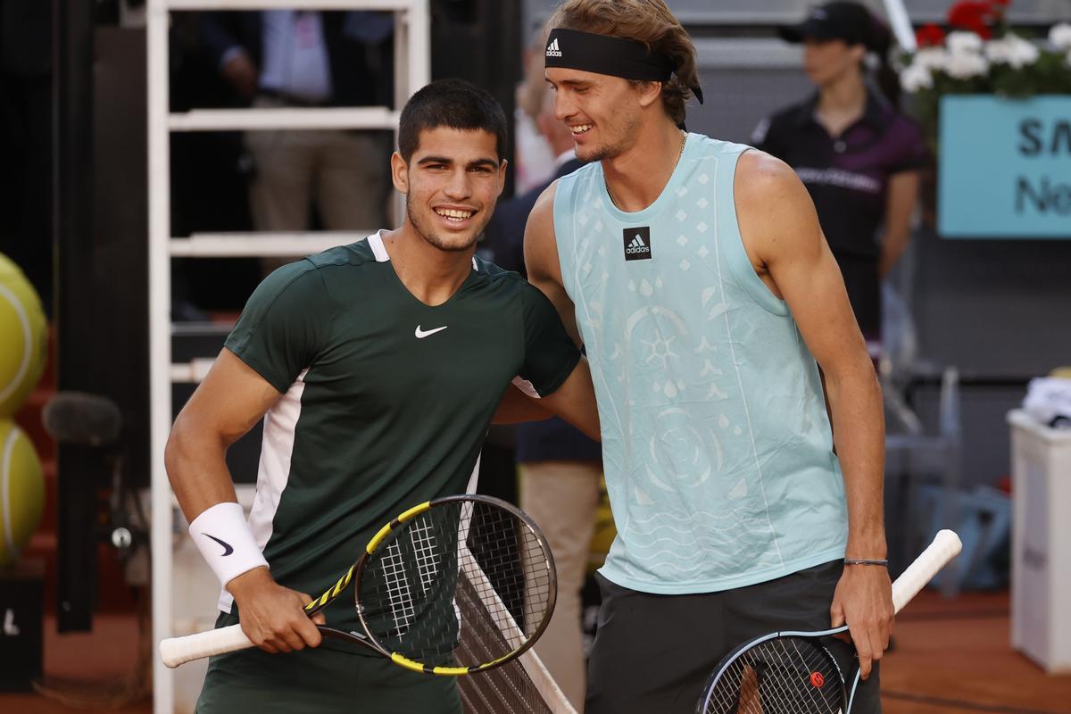 Las mejores imágenes de la exhibición de Alcaraz ante Zverev
