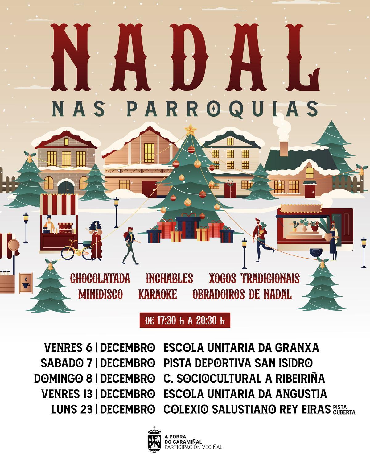 Cartel de la campaña 'Nadal nas parroquias' de A Pobra