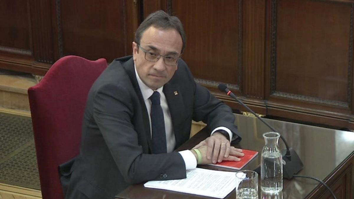 Josep Rull, durante el interrogatorio de la fiscalía en el juicio del 'procés', el pasado 29 de febrero.