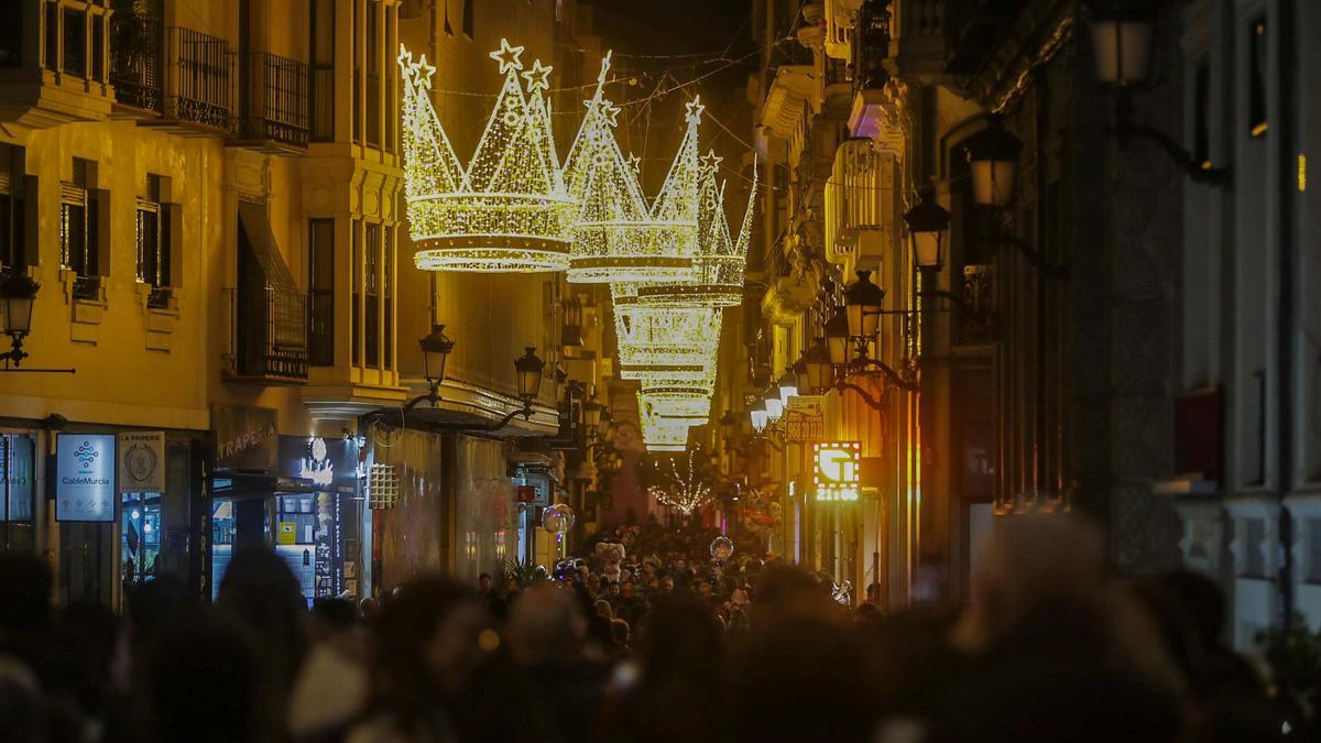 Encendido de las luces de Navidad en Murcia.