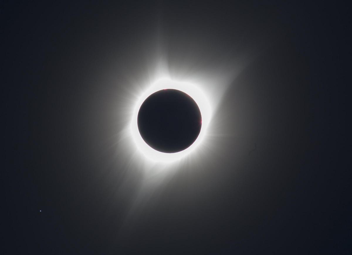 Eclipse total de sol que se pudo observar en la costa este de los EEUU, en verano de 2017.