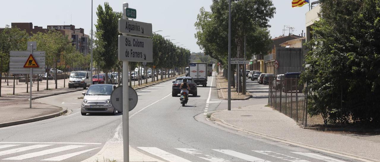 La carretera de Santa Coloma, a Vilablareix, en una imatge d’ahir al matí.  | ANIOL RESCLOSA