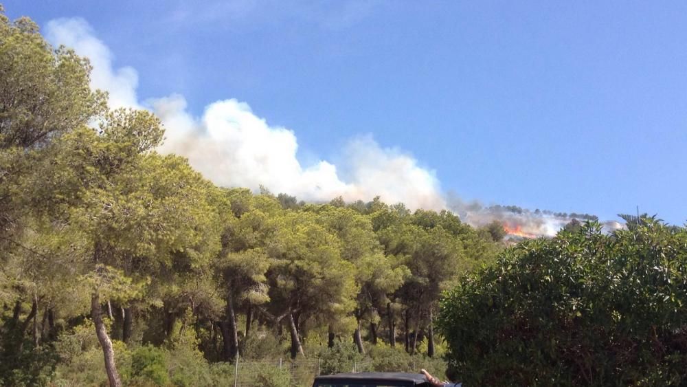 Incendio en Benitatxell y Xàbia