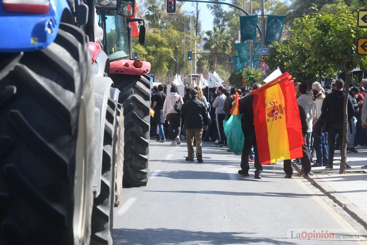 Miles de agricultores y ganaderos toman las calles de Murcia