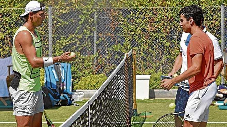 Entrenamiento conjunto de Rafel Nadal y Jaume Munar