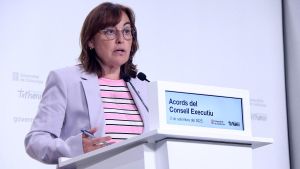 La portavoz del Govern, Sílvia Paneque, en la rueda de prensa de este martes