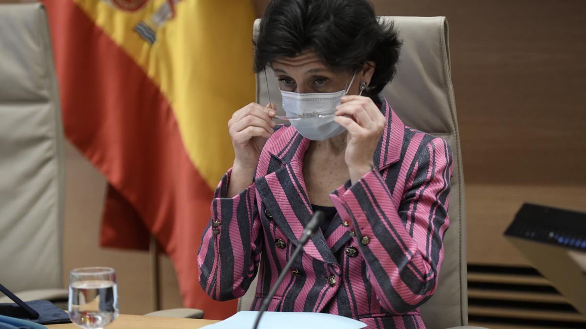 La presidenta del Tribunal de Cuentas, María José de la Fuente y de la Calle, el pasado 18 de mayo de 2021, a su llegada a la Comisión Mixta Congreso-Senado.