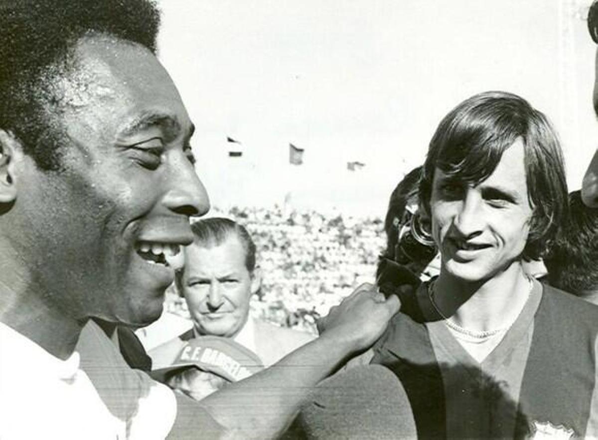 Pelé y Cruyff en 1974 en el trofeo Carranza de Cádiz.