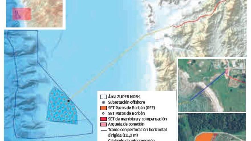 Las 34 estructuras del parque eólico de las Cíes se construirán y montarán en Punta Langosteira