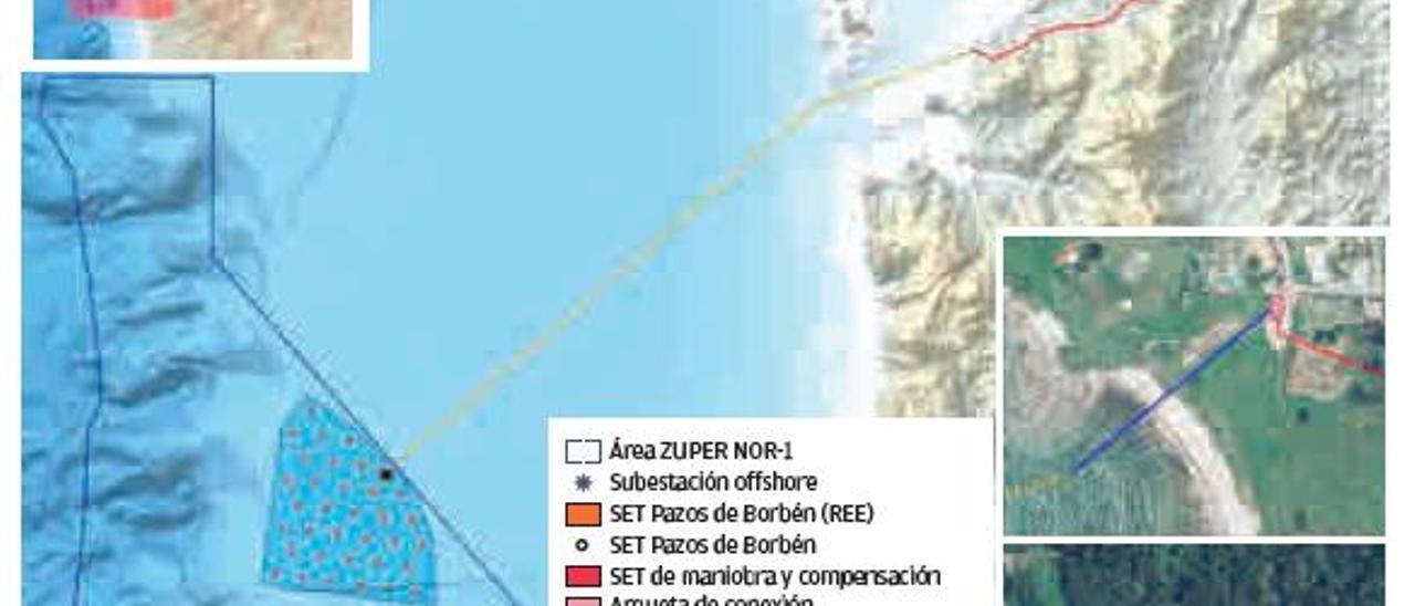 Las 34 estructuras del parque eólico de las Cíes se construirán y montarán en Punta Langosteira