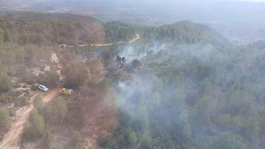 Extinguido el conato de incendio forestal causado por un rayo en Tramacastiel (Teruel)