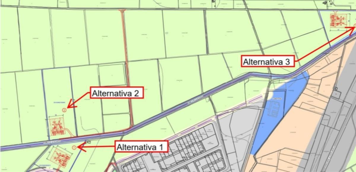 Posible emplazamientos, optando por la alternativa 3