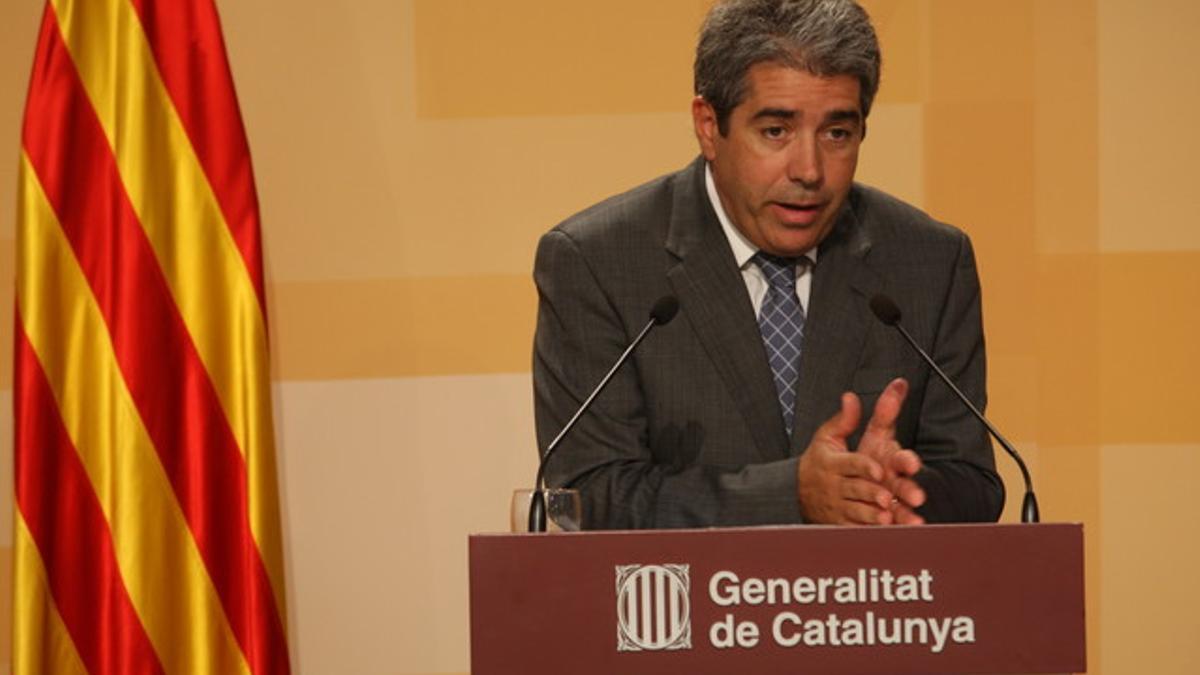 El portavoz del Govern, Francesc Homs, durante una rueda de prensa, el pasado 4 de septiembre.