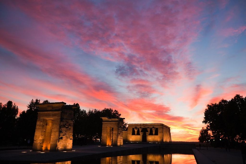 El Templo de Debod al atardecer