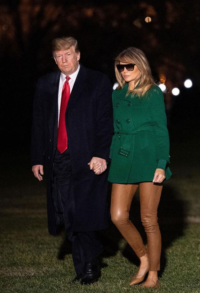 Melania Trump y Donald Trump de regreso a la Casa Blanca