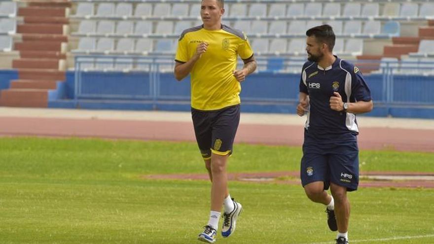 Primer entrenamiento de Vitolo, Calleri y Toledo con la UD Las Palmas