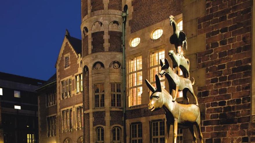 Estàtua dels Músics de Bremen, al cor de la ciutat.