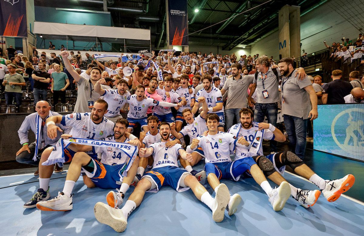 Los jugadores del Granollers después de clasificarse para la final de la Final Four