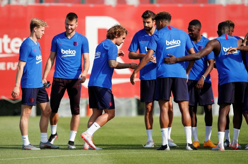 Primer entrenament de la pretemporada del Barça