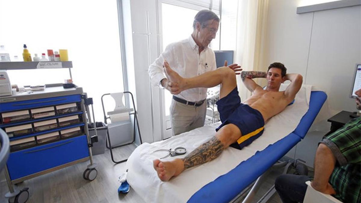 Messi, en las pruebas médicas del Barça