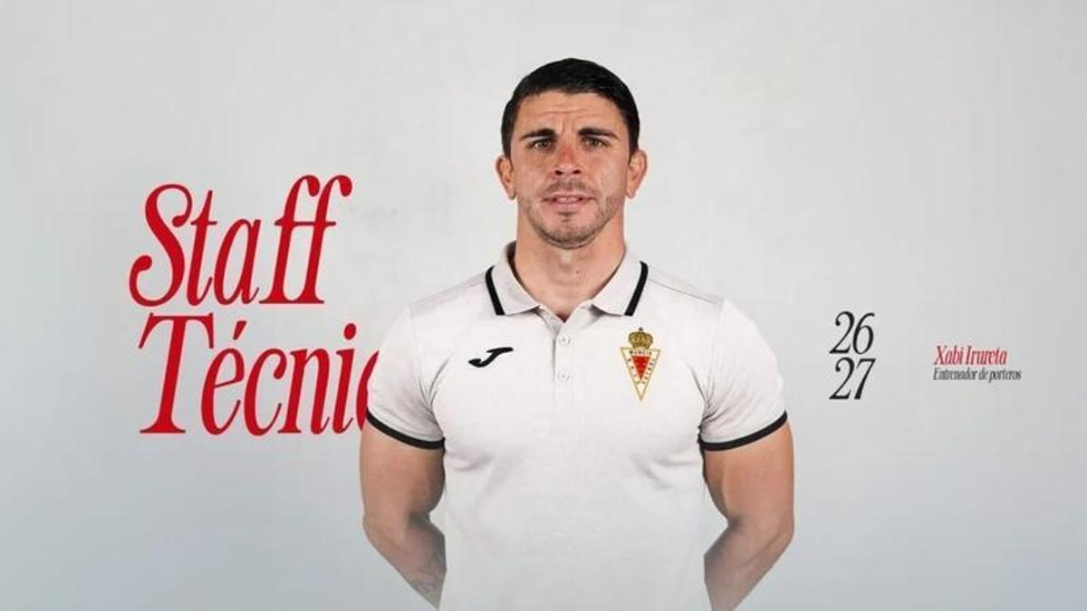 Cartel del anuncio de Xabi Irureta y el Murcia