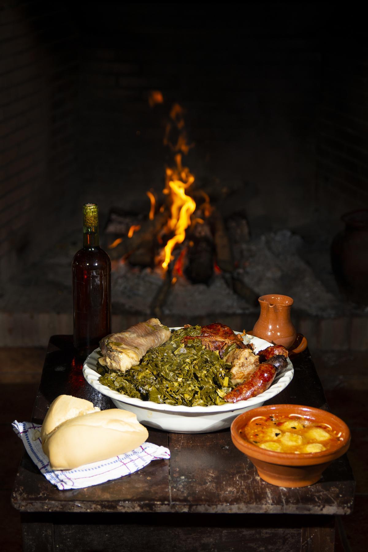 Bodegón de coles con buche.