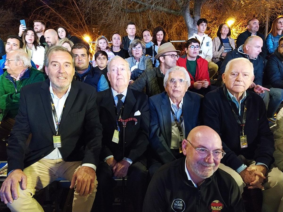 Antonio Cuenca, Manuel Pérez-Piñar, Rafael Cejudo y Vidal Castro, expresidentes de la Escudería Mezquita.