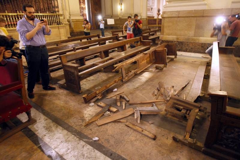 Fotogalería: Explosión en el interior de la basílica del Pilar