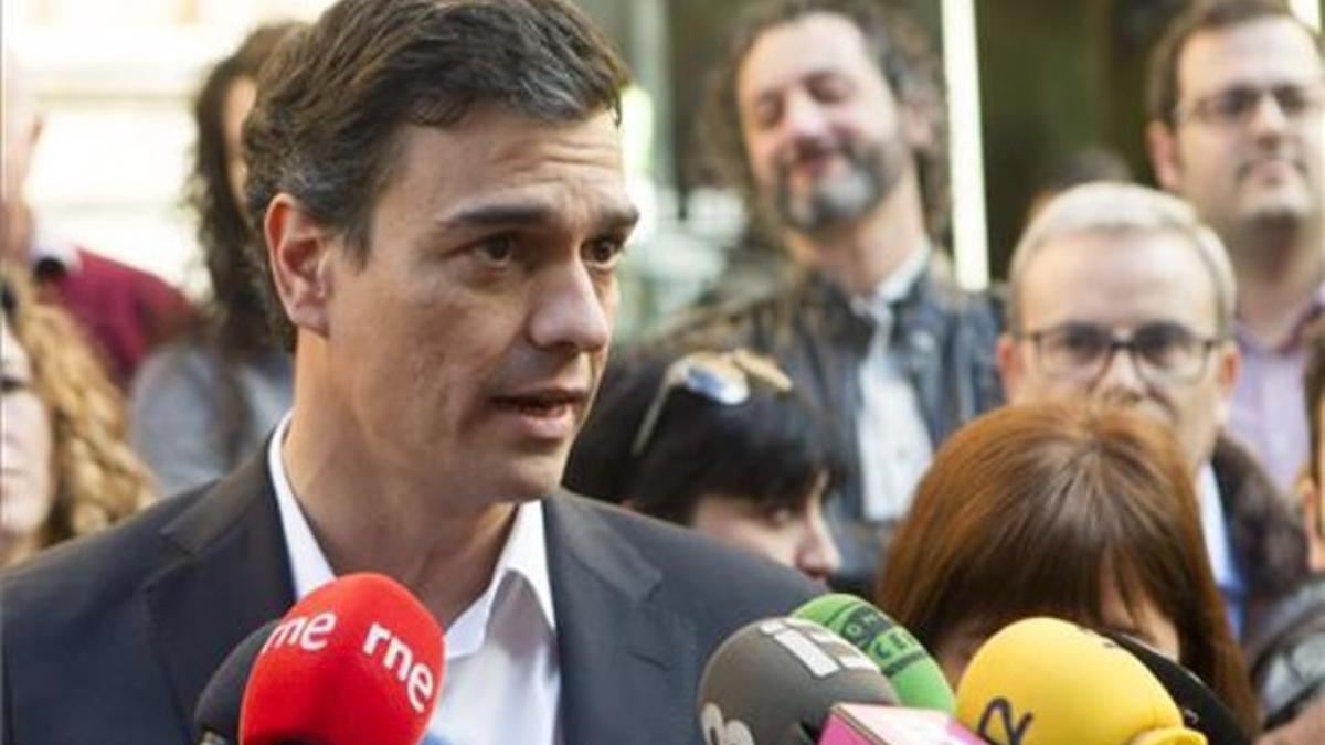 El secretario general del PSOE, Pedro Sánchez, este sábado en Palma de Mallorca.