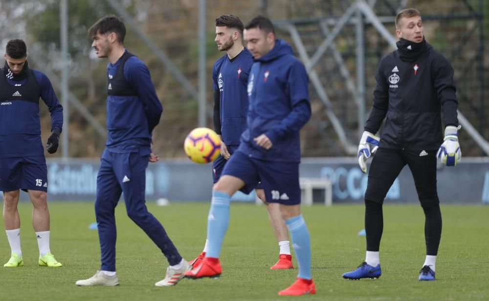 Primer entrenamiento de Hoedt en A Madroa