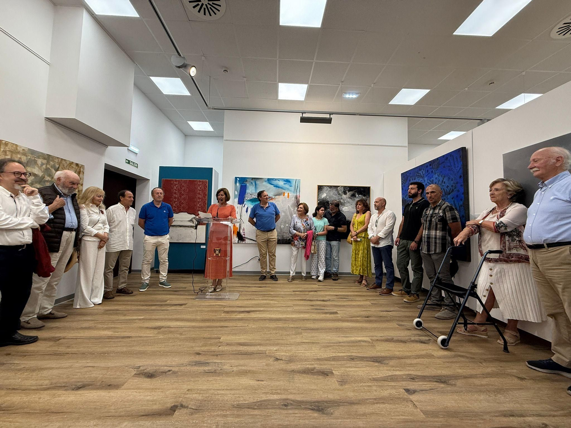 Así es la muestra de las 27 obras ganadoras del Certamen Nacional de Pintura de Villaviciosa que componen la colección municipal