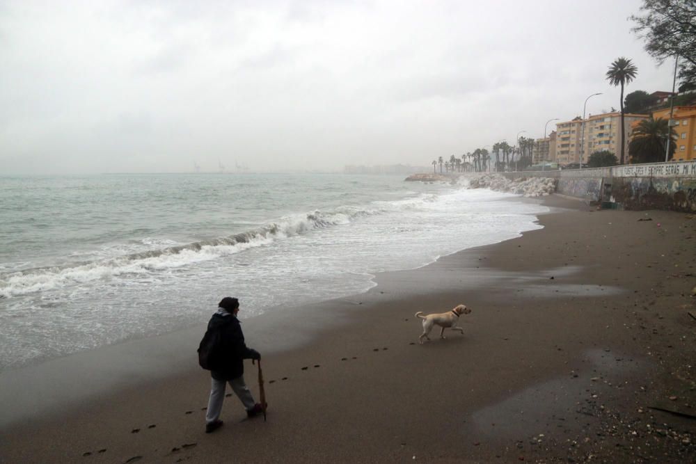 La borrasca Filomena también arrastra vientos y mala mal hasta la costa de Málaga.