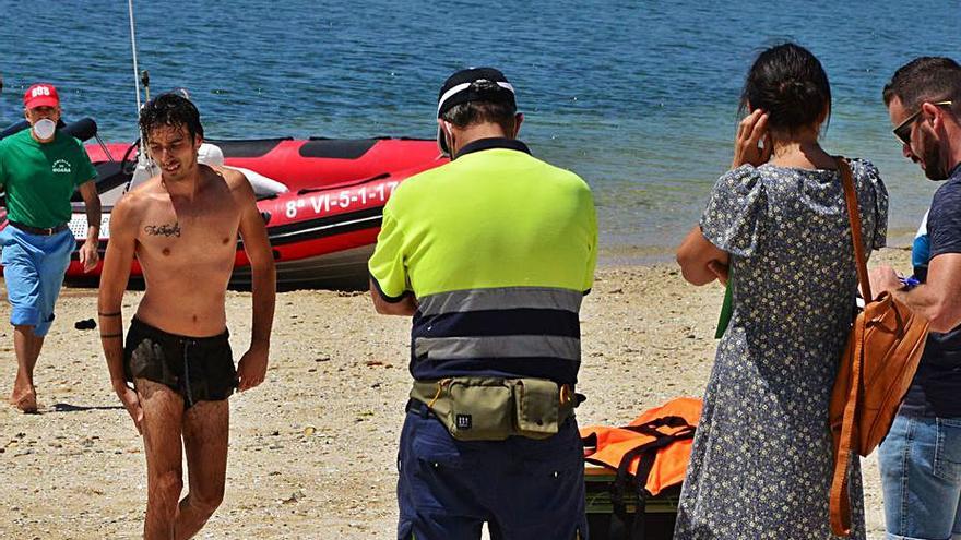 Pruebas de ayer en la playa de O Con, en Moaña. |   // GONZALO NÚÑEZ 