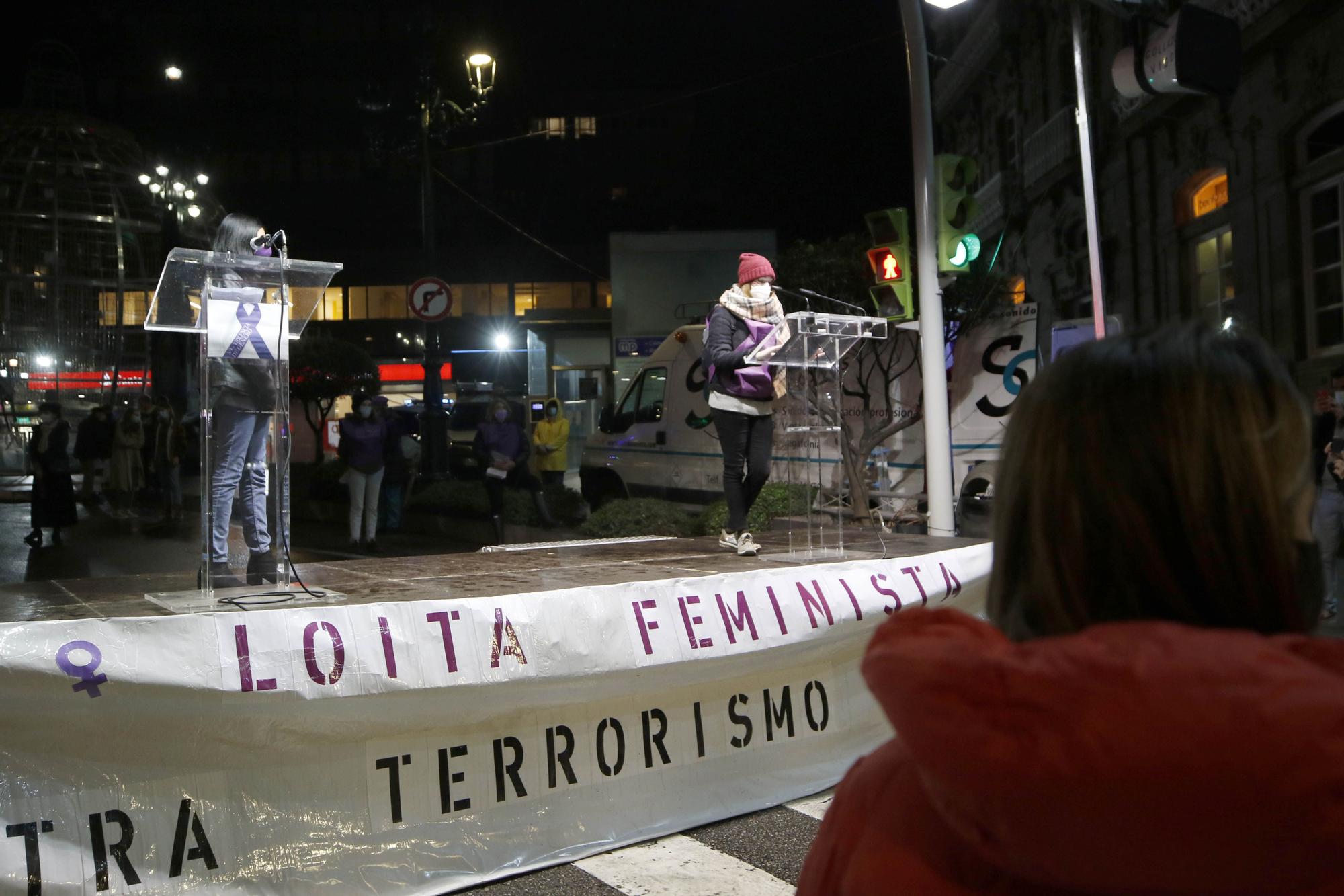 Centenares de personas salieron a la calle en Vigo para rechazar la violencia de género