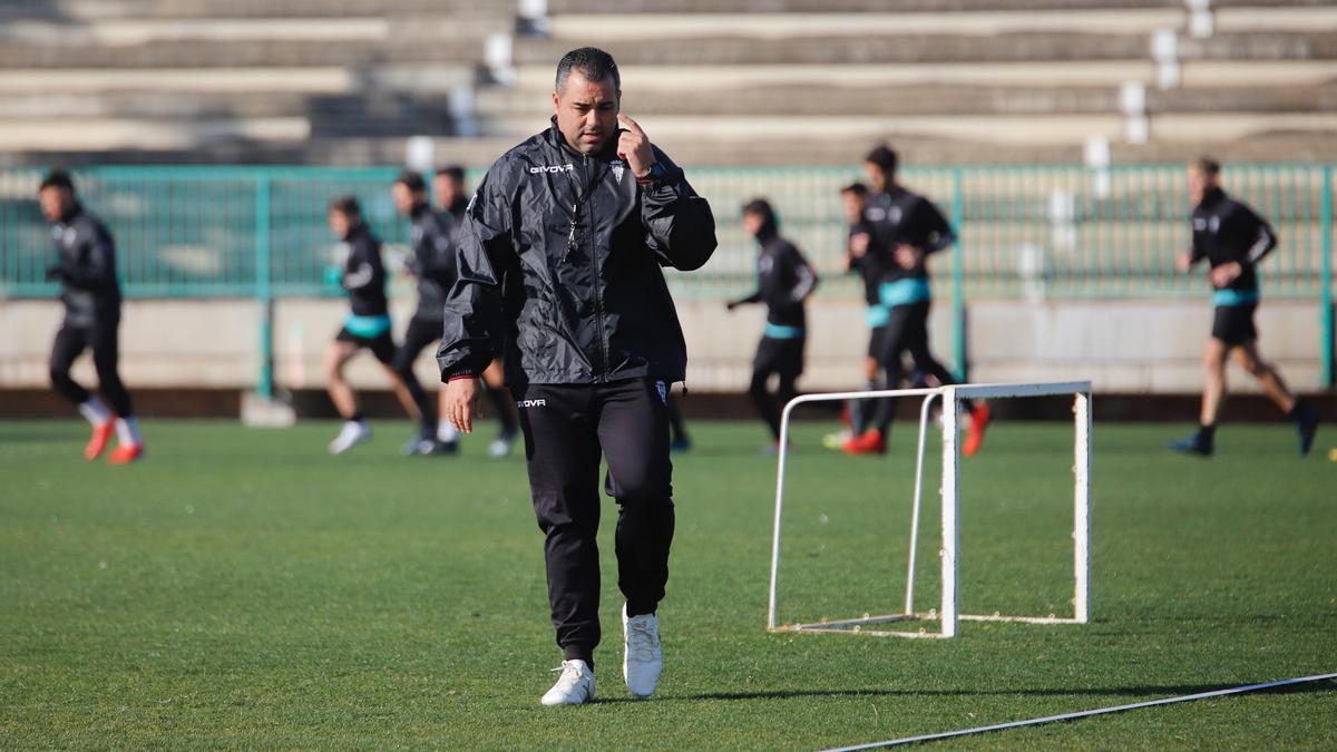 Germán Crespo durante un entrenamiento en la Ciudad Deportiva del Córdoba CF.